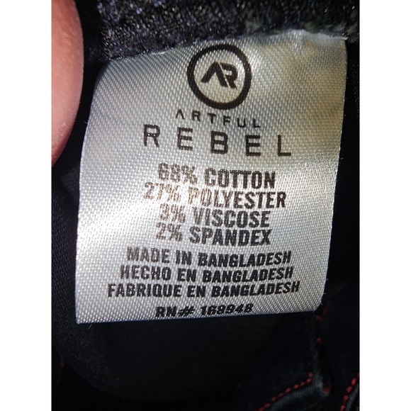 Artful Rebel Mens Slim Straight Jeans Dark Wash Indigo Stretch 36W 32L RN168948 - Picture 4 of 10